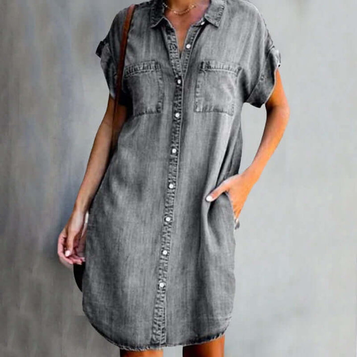 Sienna™ - Elegante Denim-jurk met Buikbedekking