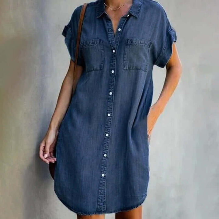Sienna™ - Elegante Denim-jurk met Buikbedekking
