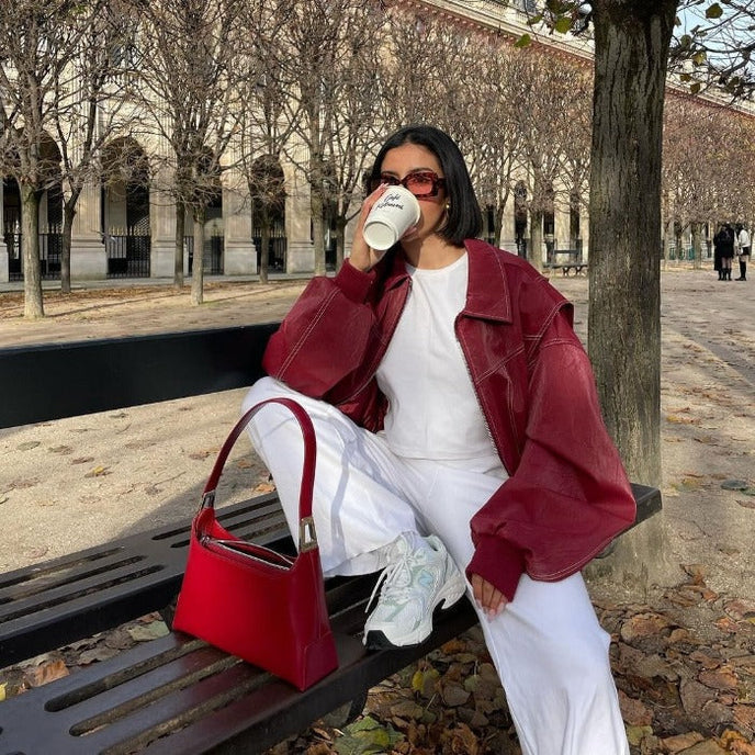 Faye™ - Oversized Leren Jack