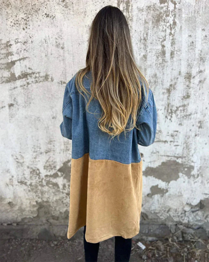 Sarah™ - Denim en camelkleurige jas