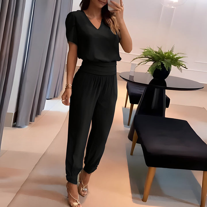 Nora™ - Modieuze Blouse- en Broekenset met Buikbedekking