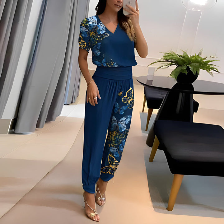 Nora™ - Modieuze Blouse- en Broekenset met Buikbedekking