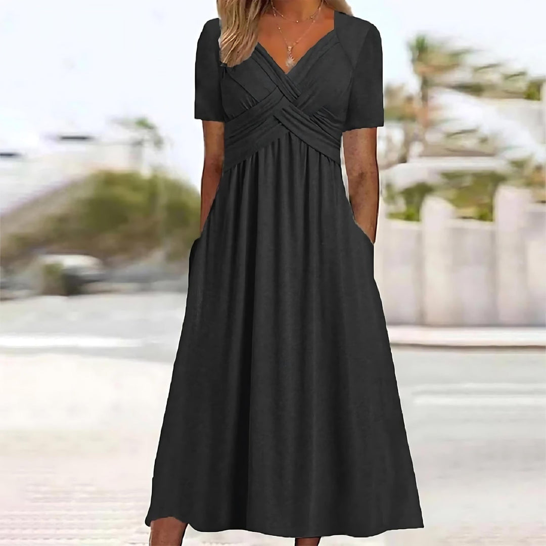 Mila™ - Elegante Midi-jurk met Buikbedekking