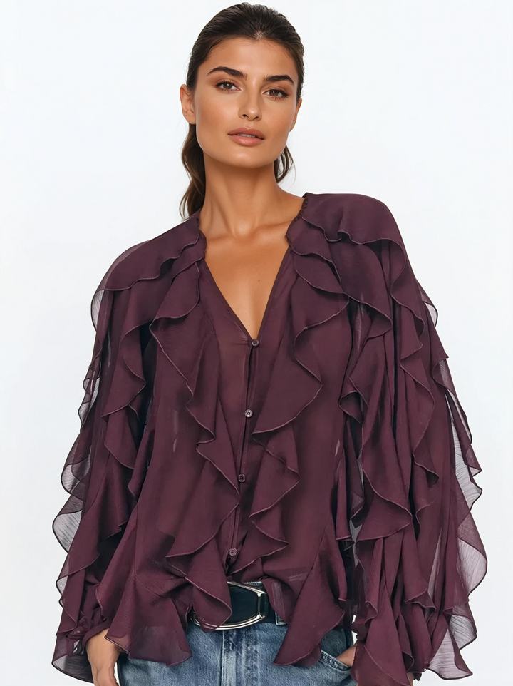 Vera™ - Elegante Ruffle Blouse