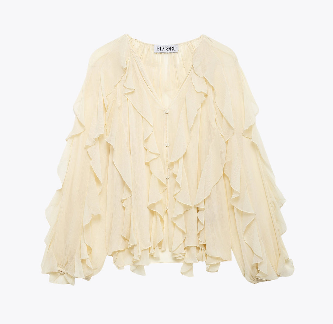 Vera™ - Elegante Ruffle Blouse