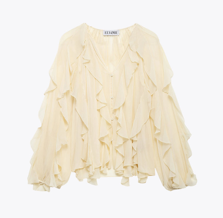 Vera™ - Elegante Ruffle Blouse