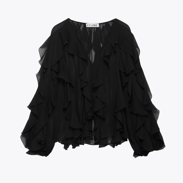 Vera™ - Elegante Ruffle Blouse