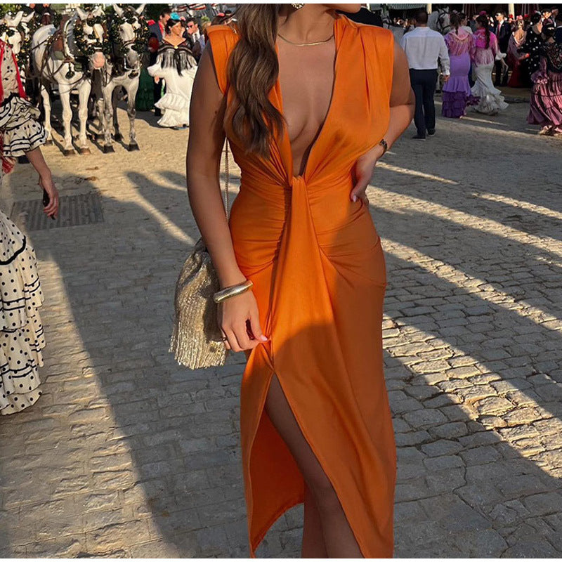 Lyanna™ - Elegante Jurk met Diepe Halslijn
