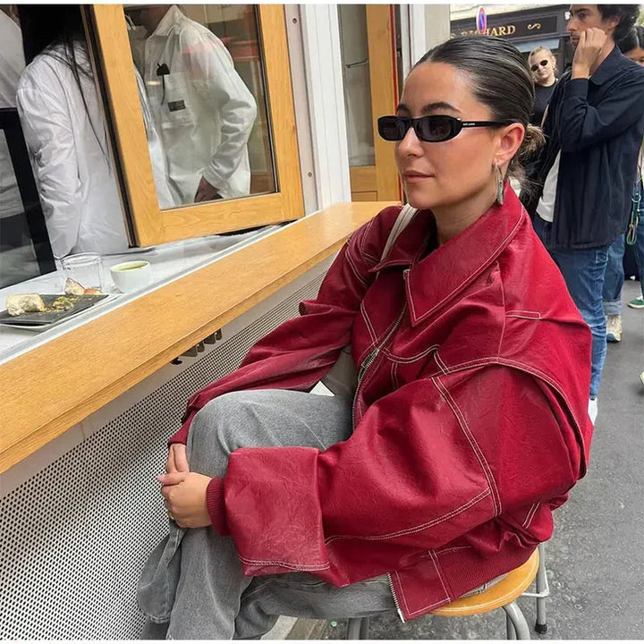 Faye™ - Oversized Leren Jack