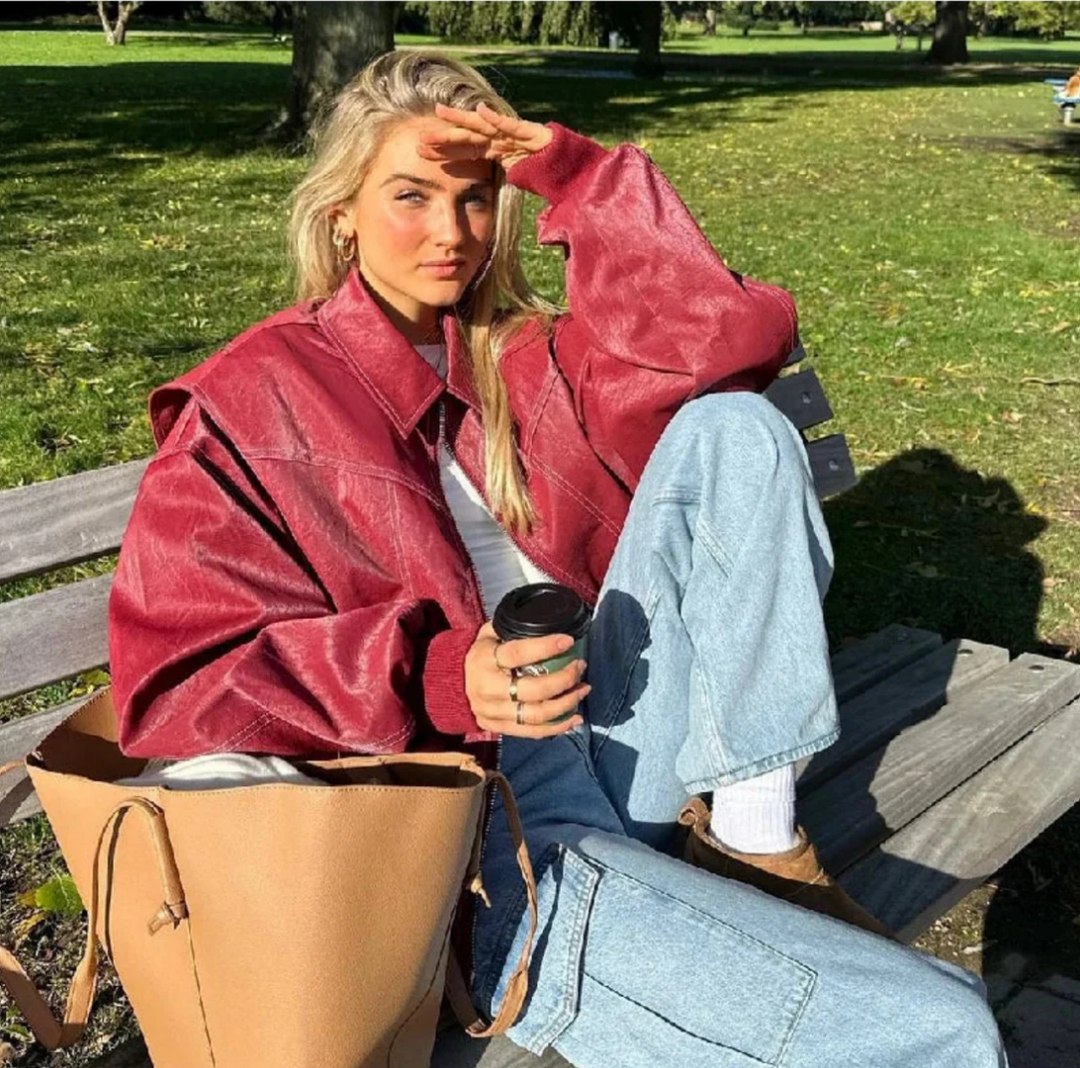 Faye™ - Oversized Leren Jack