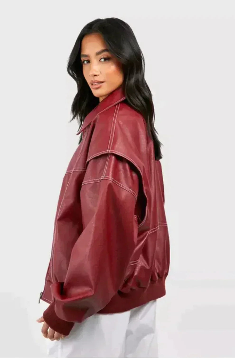 Faye™ - Oversized Leren Jack