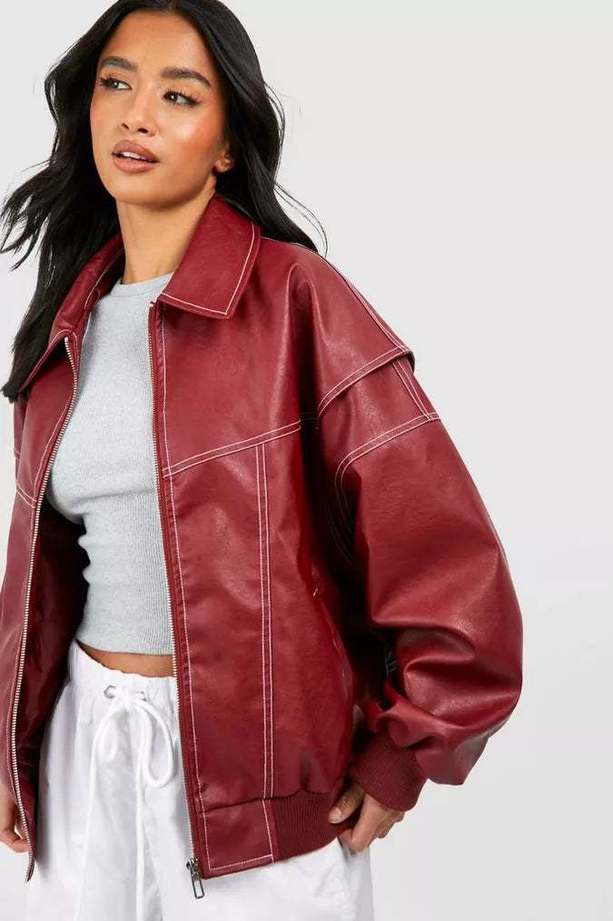 Faye™ - Oversized Leren Jack