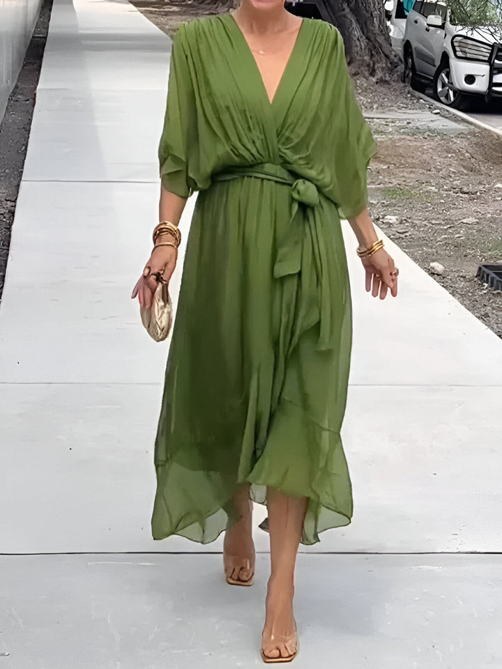 Saskia™ | Chiffon jurk met V-hals