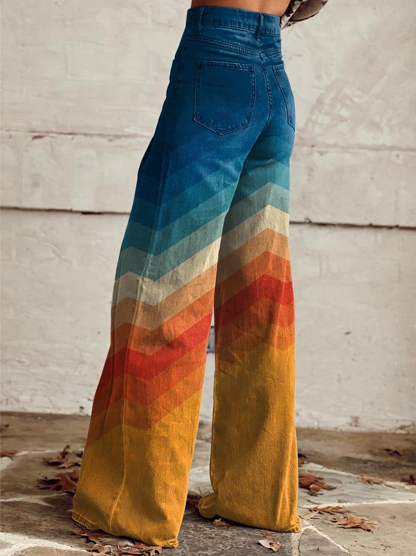 Stella™ - Retro Chevron wijde Broek