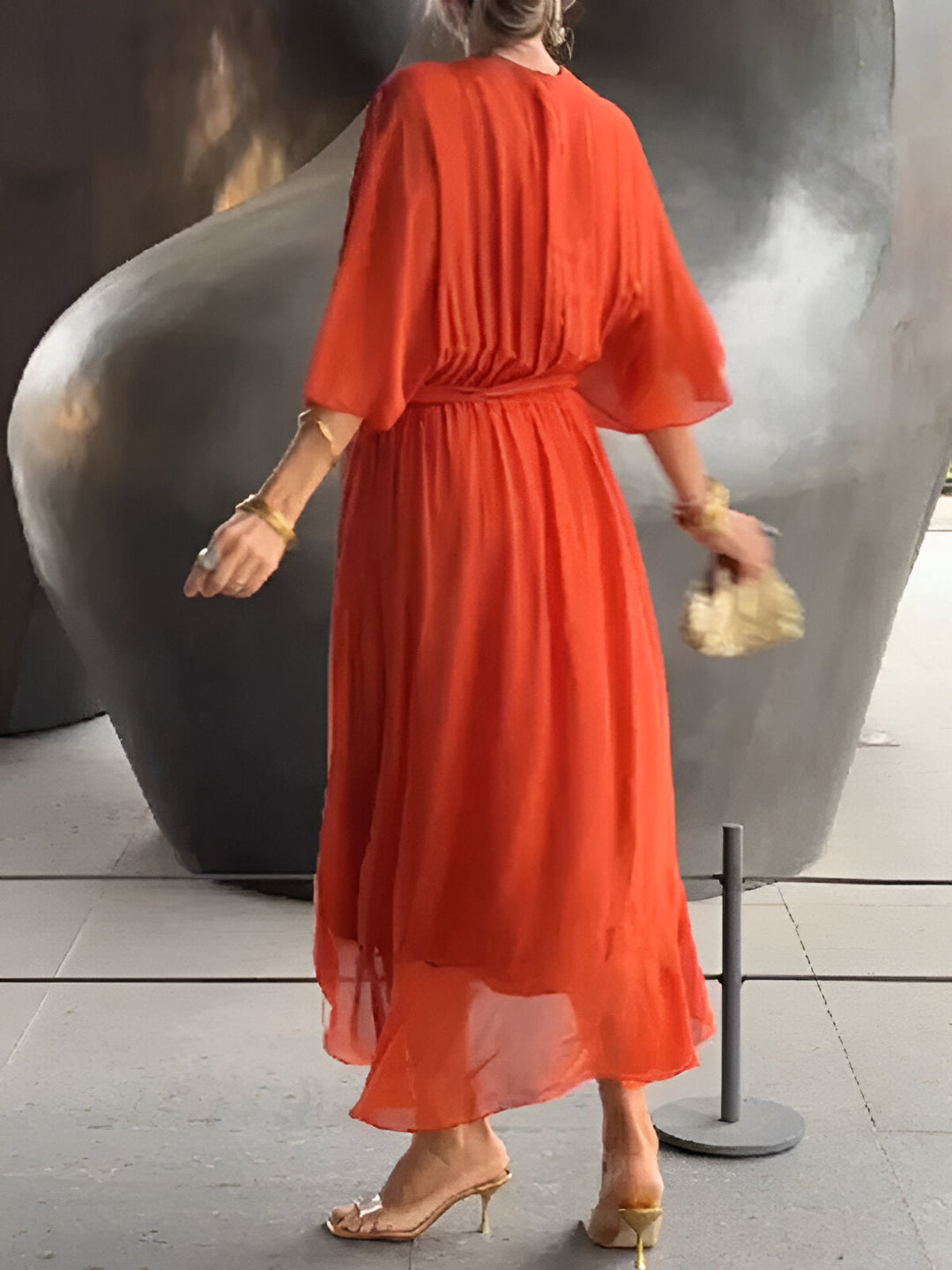 Saskia™ | Chiffon jurk met V-hals